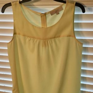 LOFT pale yellow sleeveless chiffon tank!